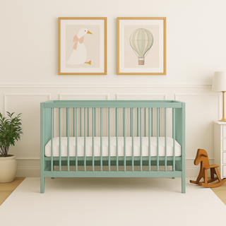 Midi Cot Bed - Stone Teal (140 x 70) Solid Beechwood