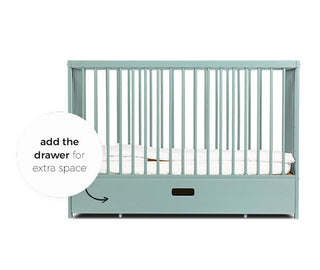 Mini Cot Bed - Stone Teal (120x60) Solid Beechwood