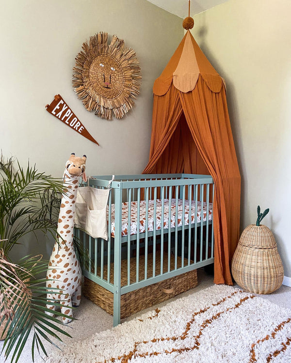 Mini Cot Bed - Stone Teal (120x60) Solid Beechwood