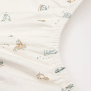 Jollein Cot Bed Fitted Sheet | 140 x 70 cm - 'On The Go' Vehicles
