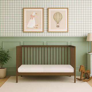 Mini Cot Bed - Walnut (120x60) Solid Beechwood