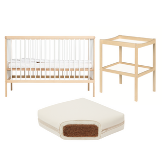 2 Piece Nursery Furniture Set - White Beech (120x60) - Mokee