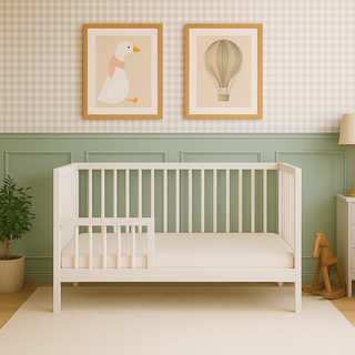 Mini Cot Bed White (120x60) Solid Beechwood