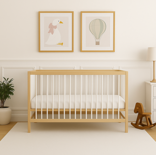 Mini Cot Bed - White Beech (120x60) Solid Beechwood