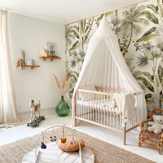 Mini Cot Bed with Drawer -  White Beech